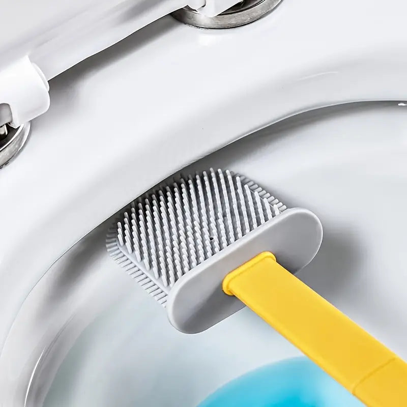 Retro Silicone Toilet Brush and Matching Holder Set