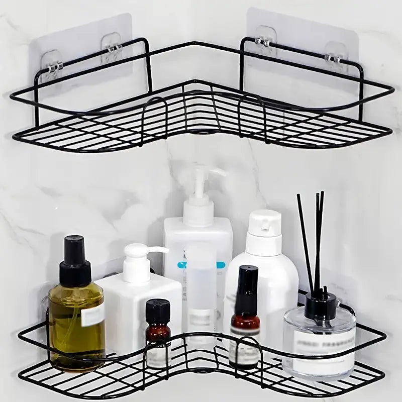 No-Drill Aluminum Corner Shower Shelf, Triangle or Long Rack