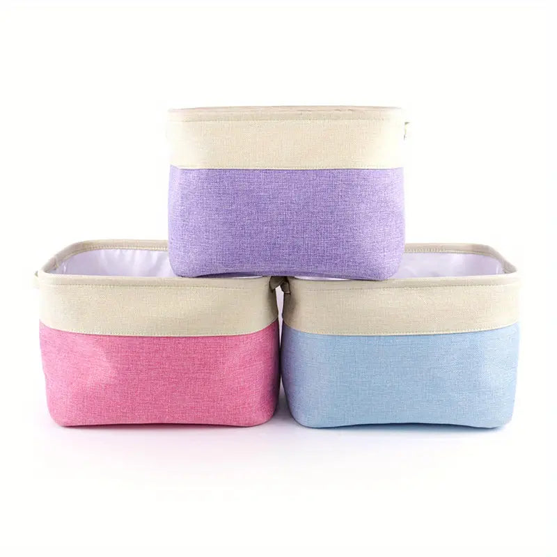 Collapsible Cotton Linen Storage Box for Toys and Sundries