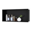 Matte Black Stainless Steel Recessed Shower Niche, 30 x 12 in