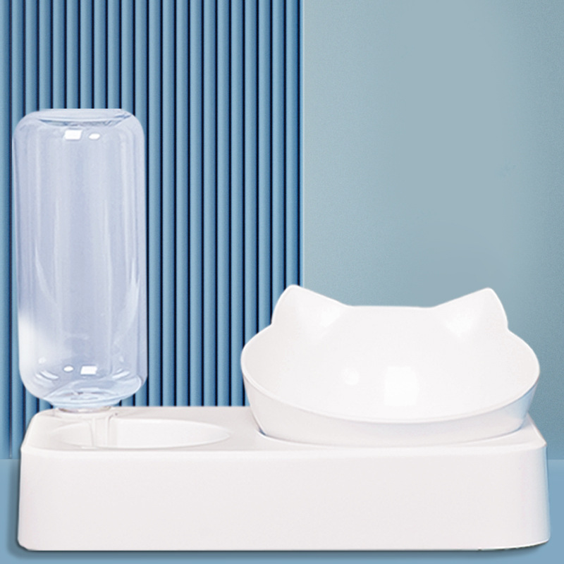 Anti-Tip Pet Food Bowl with Weighted Non-Slip Base, White