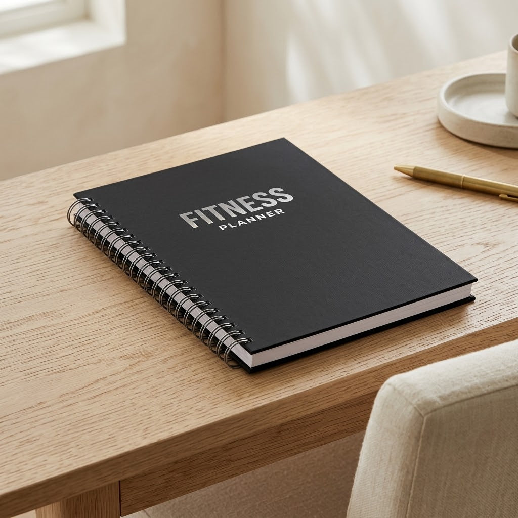 Undated Workout Journal with Twin-Wire Binding, A5 6.4 x 8.5 in