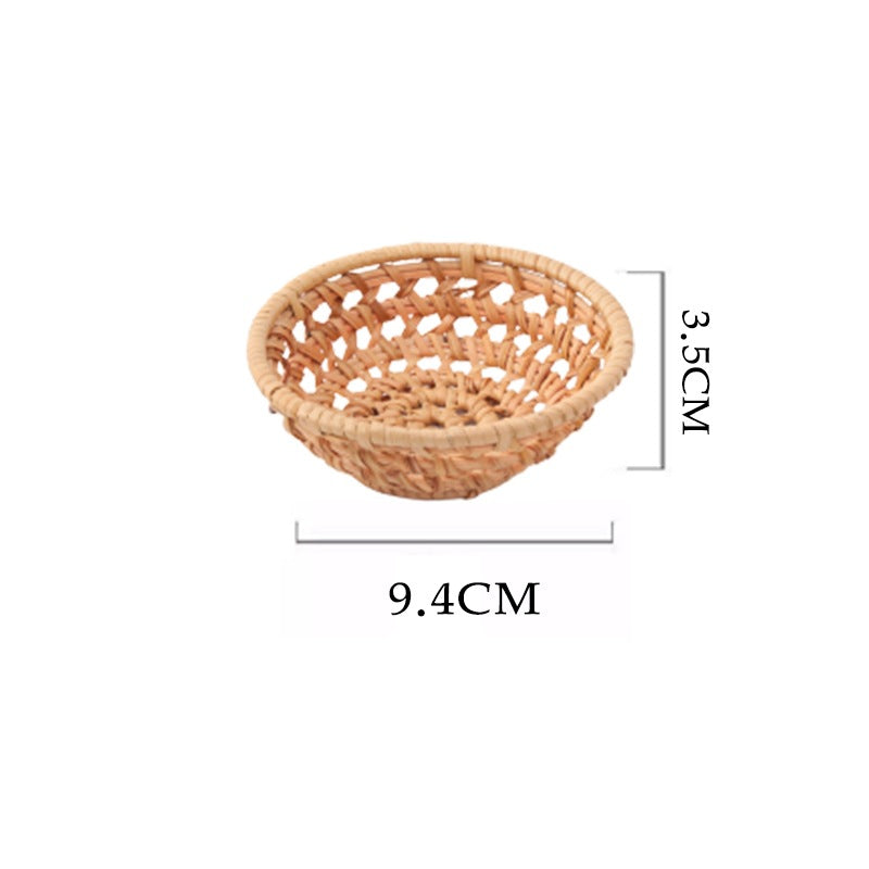 Round Hand-Woven Vine Rattan Storage Basket, Small or Large