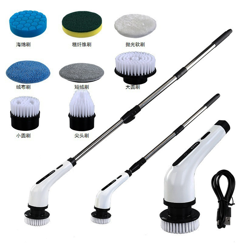 Electric Cleaning Brush with Interchangeable Heads for Grout