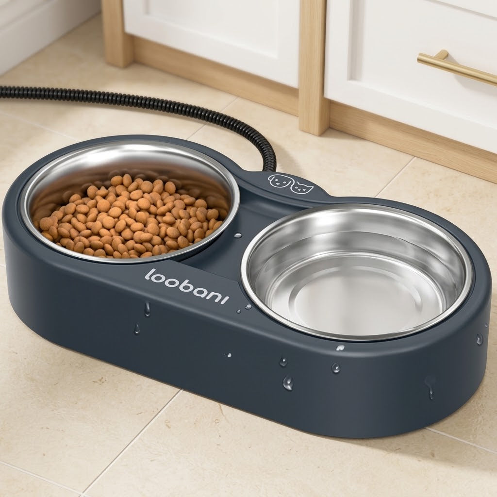 Heated Outdoor Cat Bowl for Winter Food and Water, 47 oz