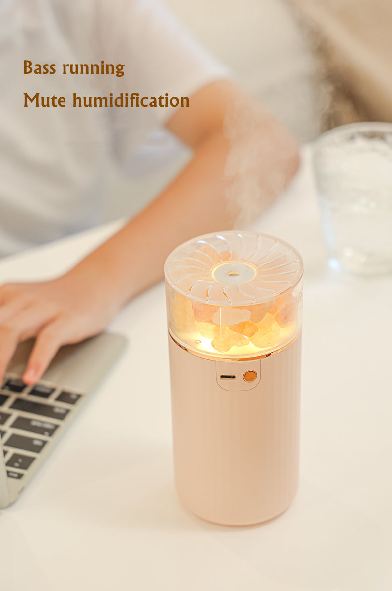 Himalayan Salt Stone Diffuser and Humidifier with LED Light, Pink