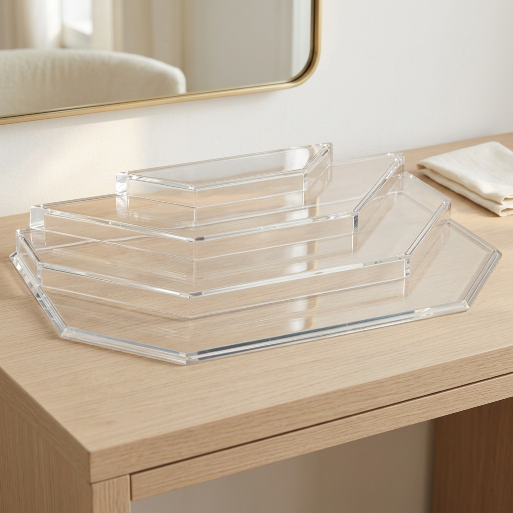 4-Tier Clear Acrylic Mini Perfume and Rollerball Display