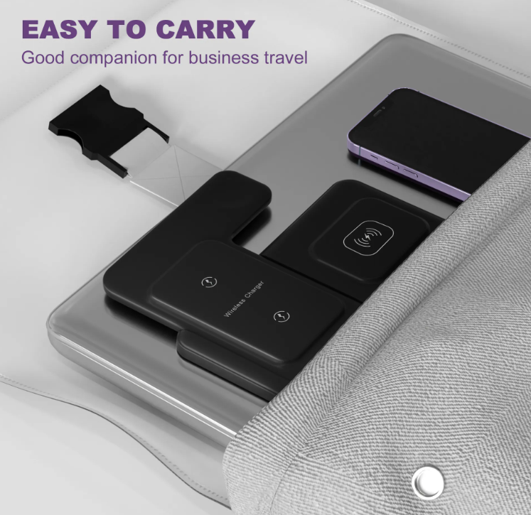 Vertical 3-in-1 Wireless Charging Stand, Black or White