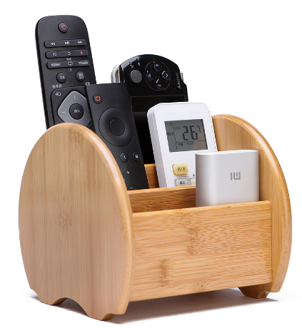 Bamboo Desktop Organizer for Remotes and Cosmetics, 3 Styles
