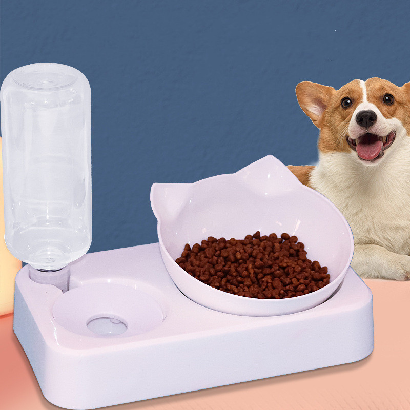 Anti-Tip Pet Food Bowl with Weighted Non-Slip Base, White