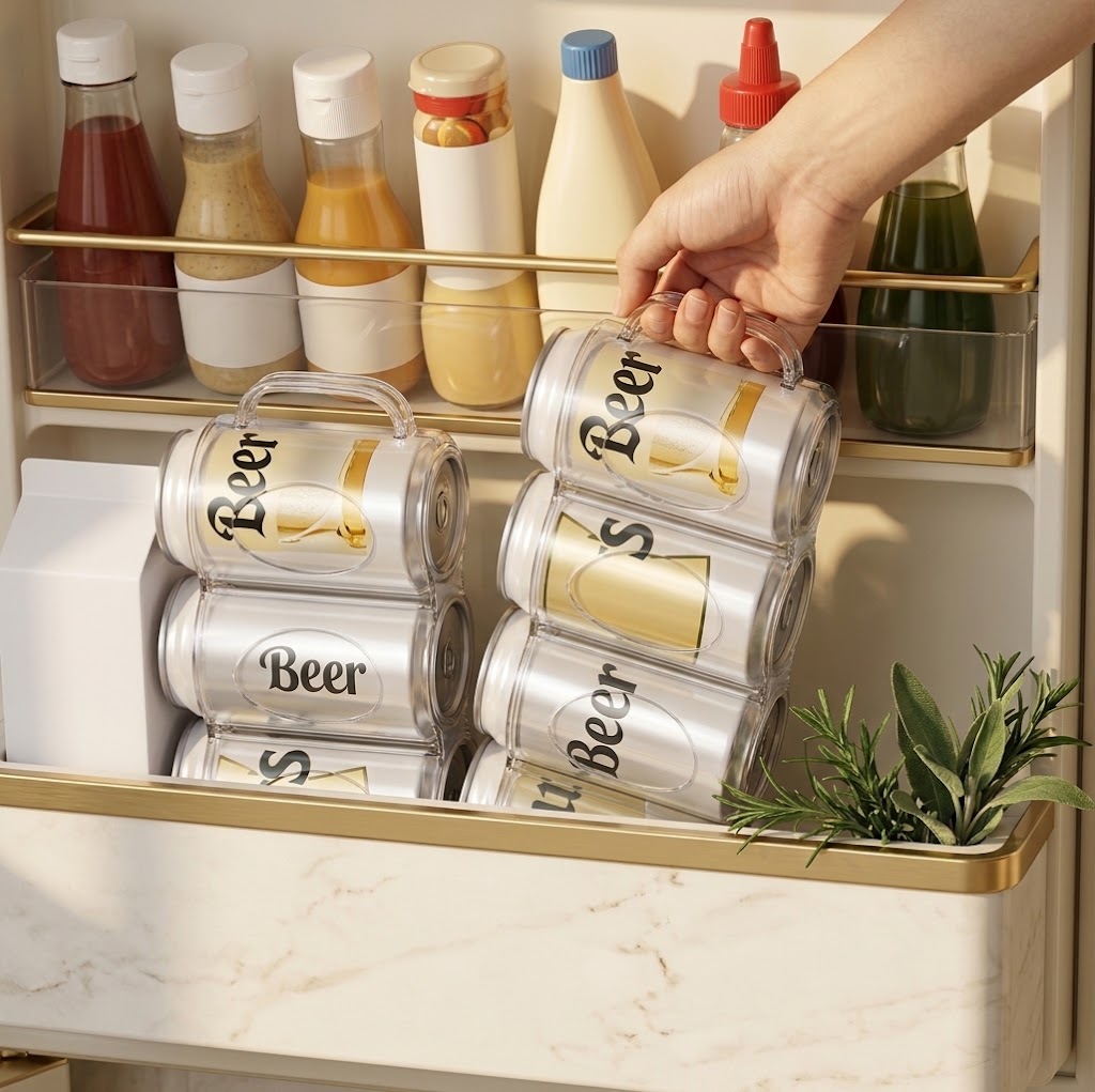 Clear Refrigerator Beverage and Can Organizer