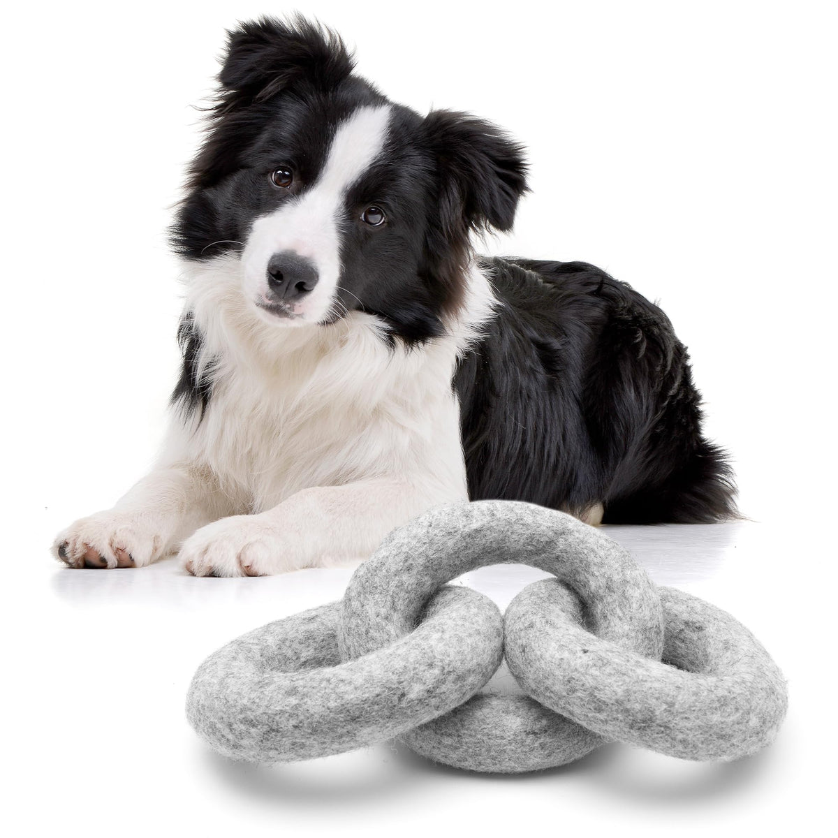 Felted Wool Dog Chew Ring for Fetch and Chewing, 11 in
