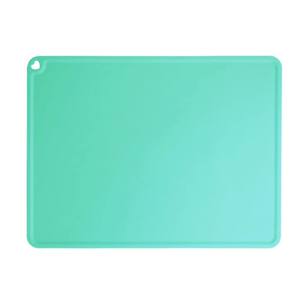 Silicone Pet Feeding Mat with Raised Edges, 16.1 x 12.2 in, Green