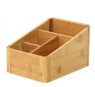 Bamboo Desktop Organizer for Remotes and Cosmetics, 3 Styles