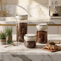 Vacuum-Seal Glass Coffee Bean Canister, 500 to 1700 ml