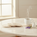 CASACOUTURE Travertine Coasters, Set of 4
