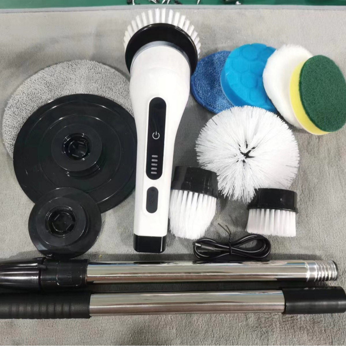 Electric Cleaning Brush with Interchangeable Heads for Grout