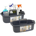 Portable Plastic Cleaning Caddy with Handle, 2-Pack, Grey