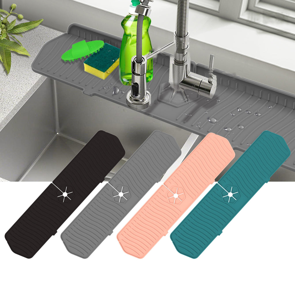 Silicone Kitchen Faucet Splash Guard, 24-Inch Sink Drip Mat