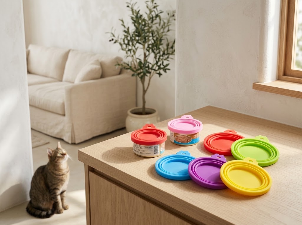 Silicone Pet Food Can Lids with Handle, 6 Pack
