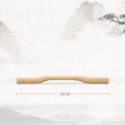 Solid Wood Massage Roller Stick with Wavy Handle, 36–52 cm