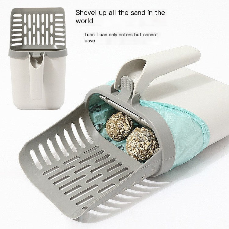 Cat Litter Scoop and Waste Bin Set for Between Cleanings
