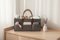 Charcoal Felt Diaper Caddy with Leather Handles – EVERVESTA Luxury Nursery