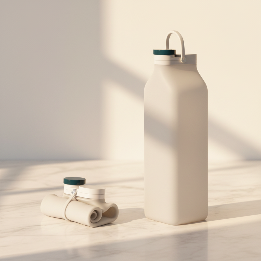 Collapsible Silicone Water Bottle for Kids, 400 or 600 ml