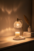 Clear Crystal Candle Warmer Lamp with Timer, Dimmer and 2 Bulbs