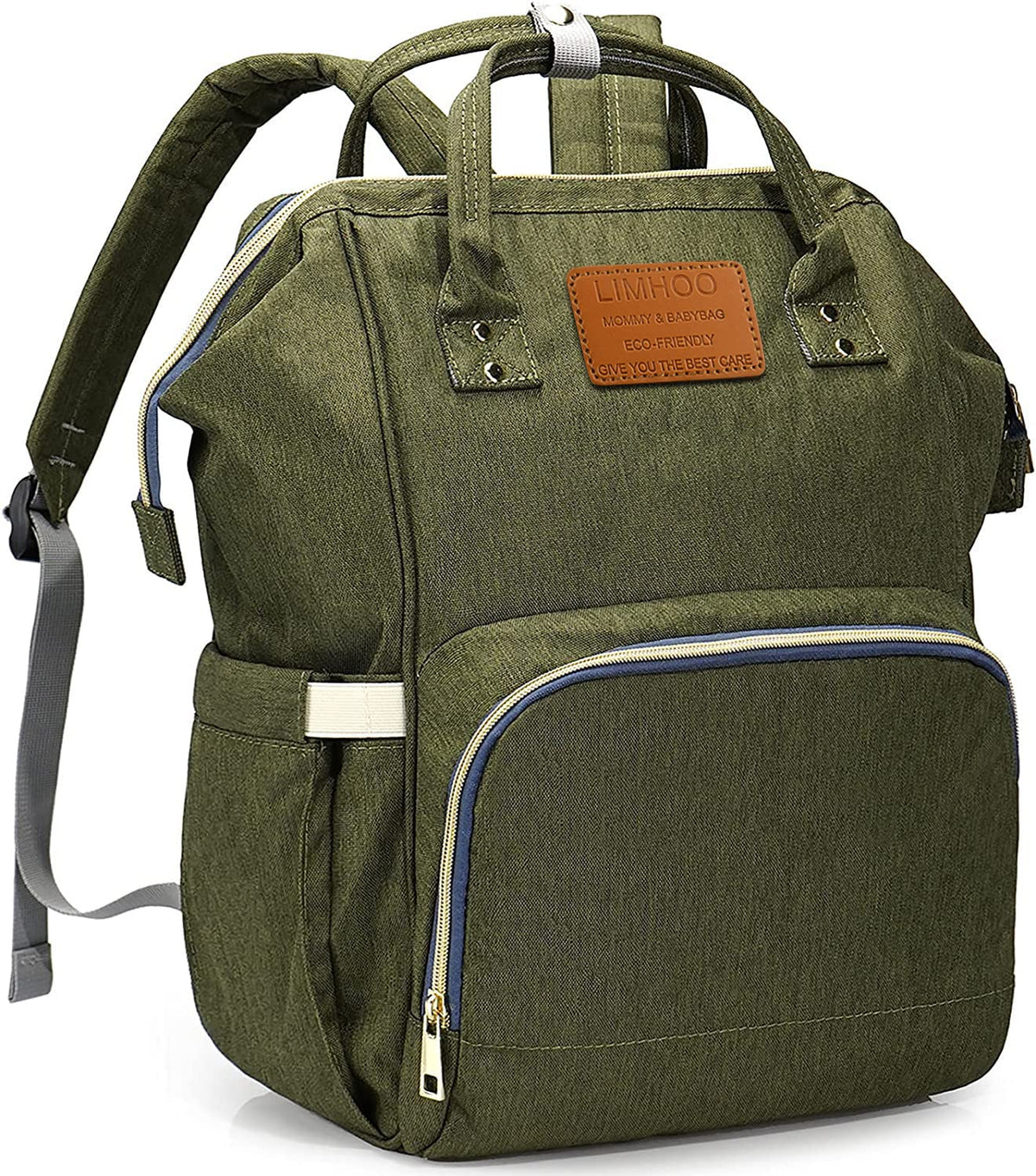 Canvas Diaper Bag Backpack for Dad, Army Green Camo