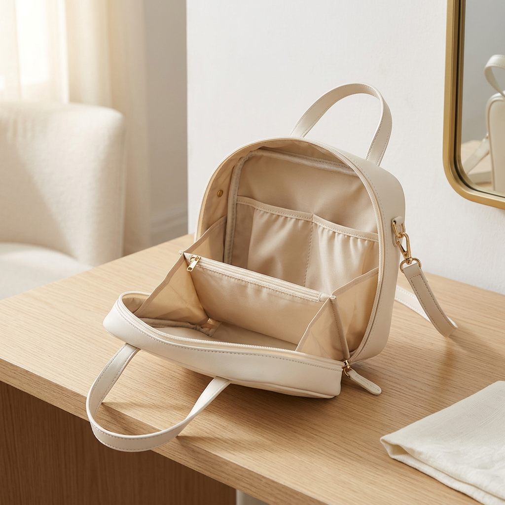 Large Capacity PU Travel Makeup Pouch, 21 x 8 x 19 cm