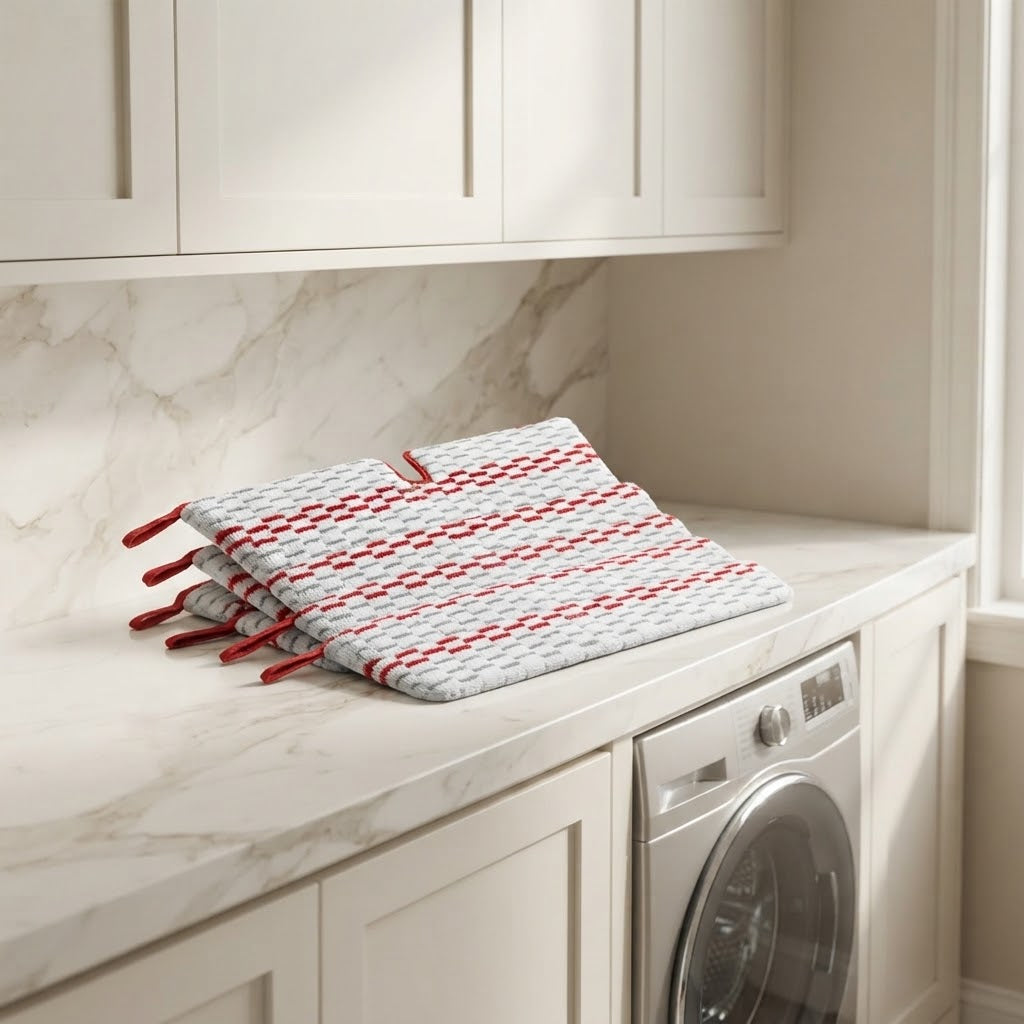 Double-Sided Washable Flip Mop Pads, 5-Pack