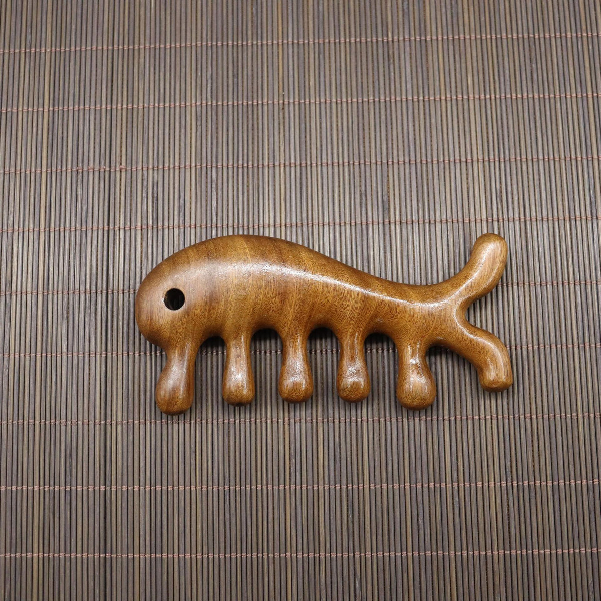 Golden Sandalwood Five-Tooth Scalp Massage Comb, Multiple Shapes