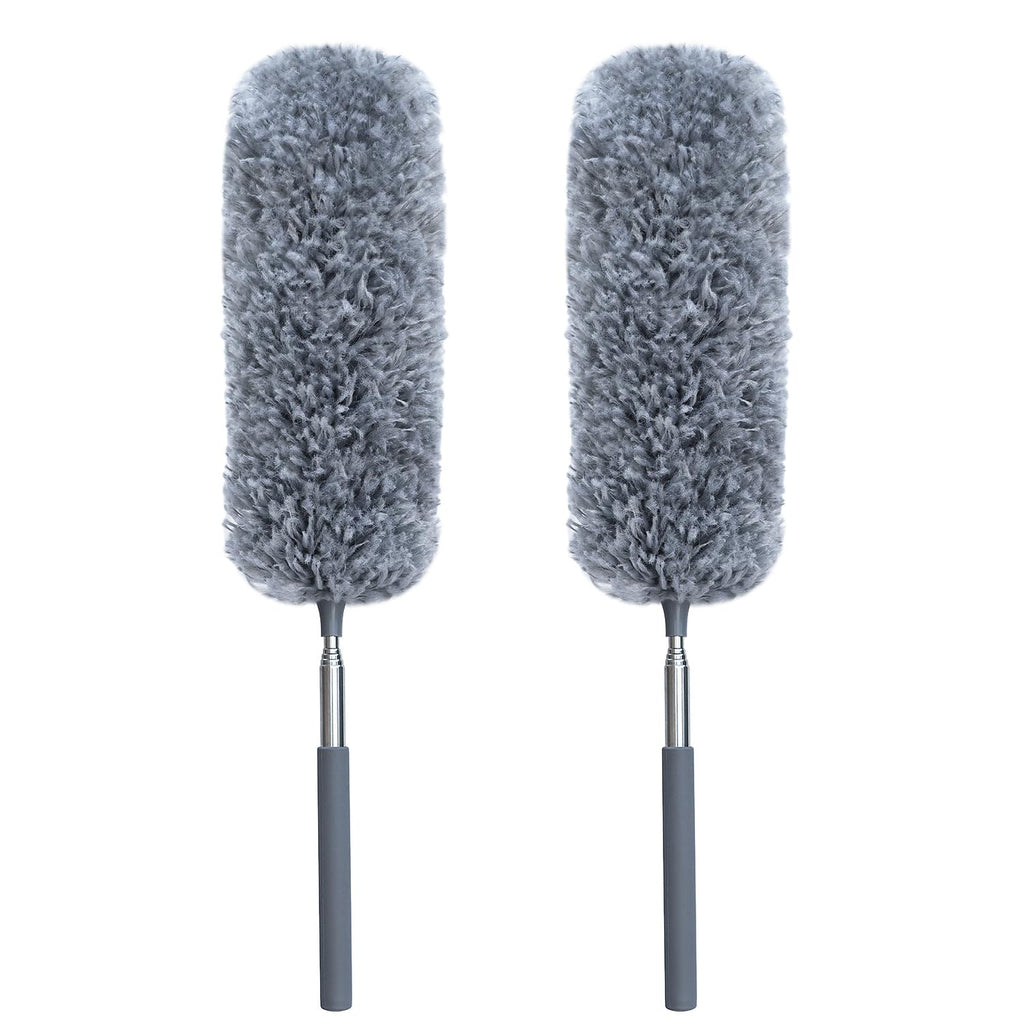 Microfiber Dusters with Extendable Pole and Detachable Head, 2-Pack