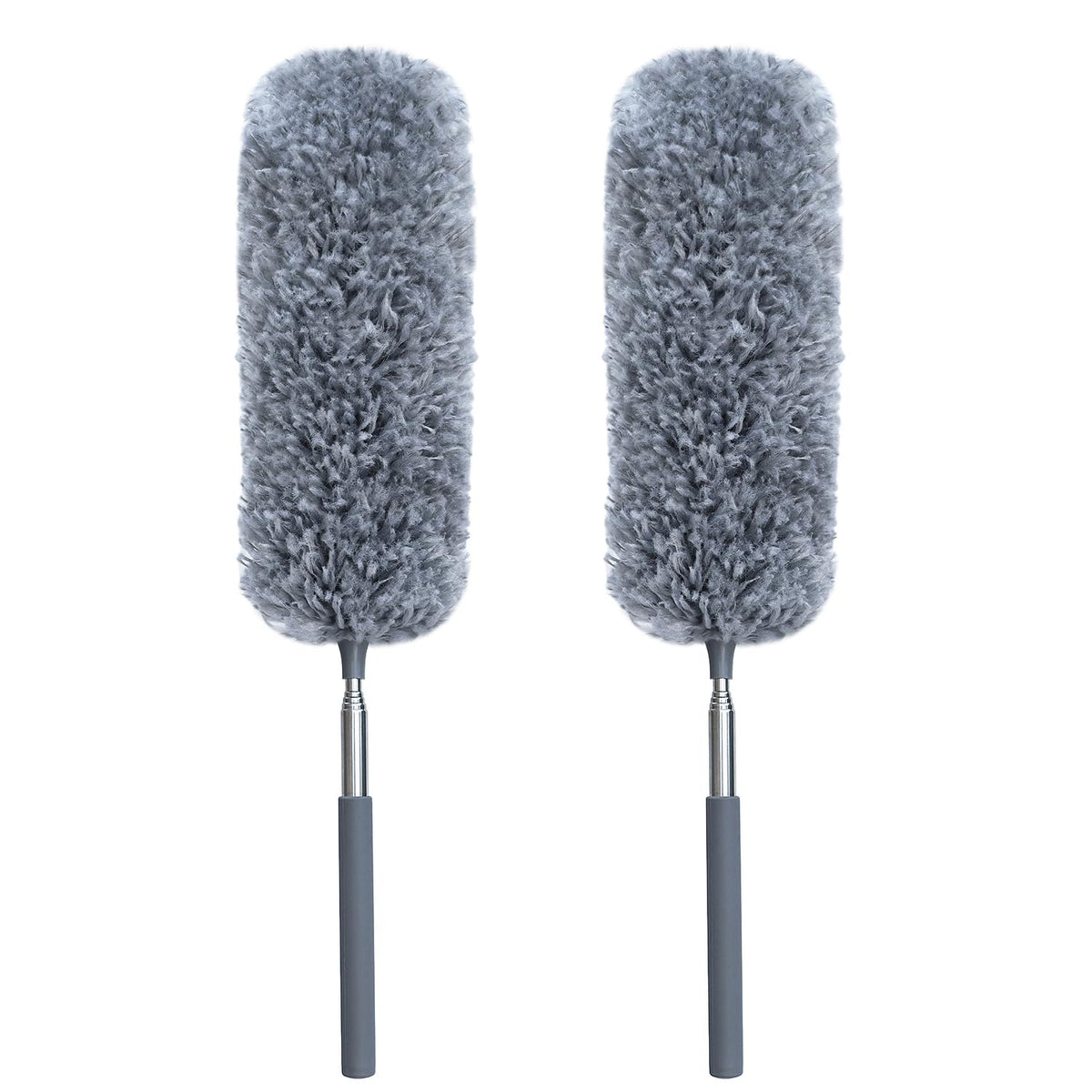 Microfiber Dusters with Extendable Pole and Detachable Head, 2-Pack