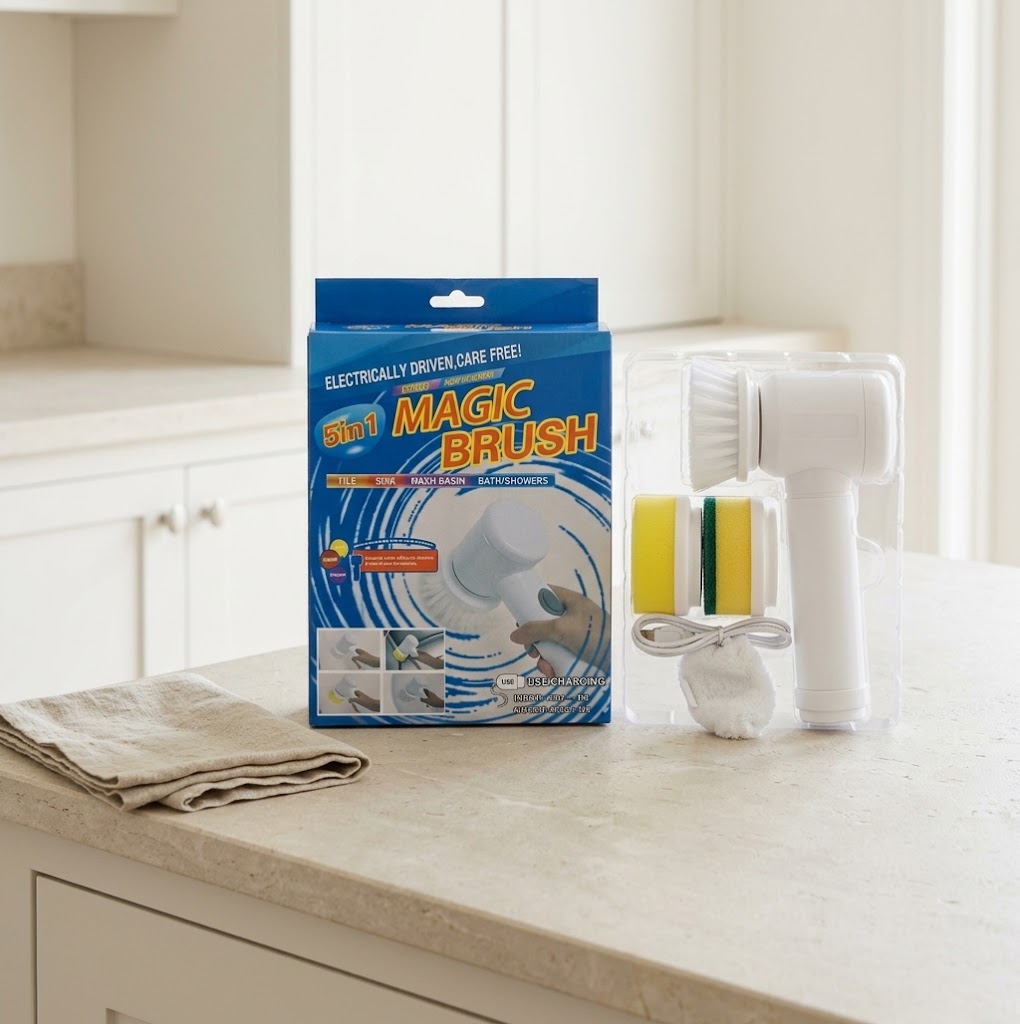 Multi-Function Electric Cleaning Brush with Interchangeable Heads