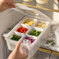 Refrigerator Organizer Set for Scallions, Ginger and Garlic, 6 Containers