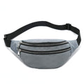 Water-Resistant Nylon Fanny Pack with 3 Pockets, Grey