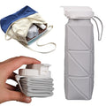 Collapsible Silicone Travel Water Bottle, 600 ml, Grey