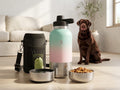 Insulated Dog Travel Bottle with Water and Food Bowls, 32 oz