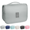 Waterproof Hanging Toiletry Bag with Clear Pocket, Light Grey