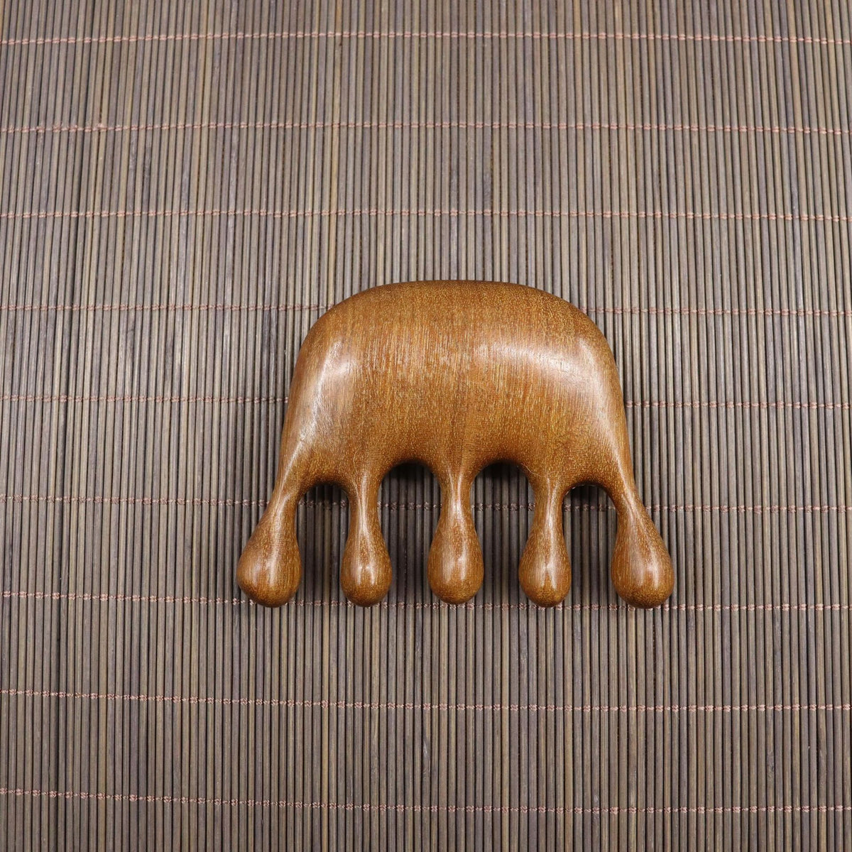 Golden Sandalwood Five-Tooth Scalp Massage Comb, Multiple Shapes