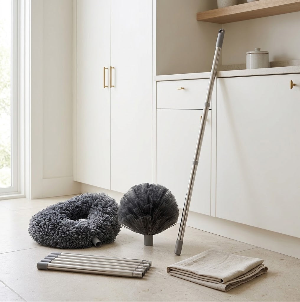 High-Reach Duster Kit with 3 to 14 ft Pole and Cobweb Head