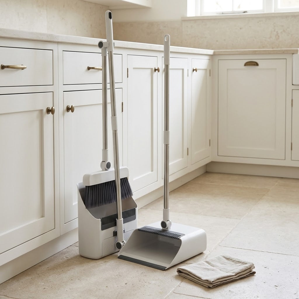 3-in-1 Broom, Push Broom and Dustpan Set with 14 to 48 in Handle