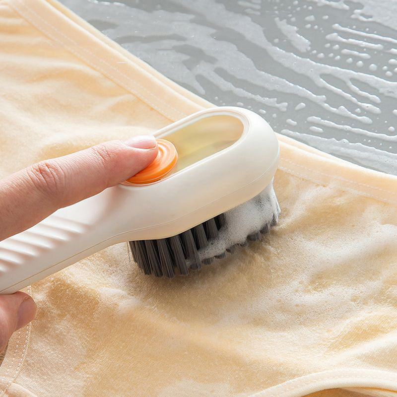 Shoe Cleaning Brush with Built-In Soap Dispenser and Soft Bristles