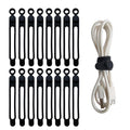 Reusable Silicone Cable Ties, 4.2 in, 16 Pack, Black