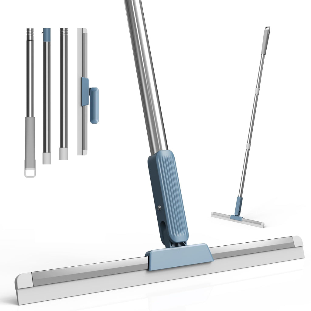Silicone Squeegee Broom with 360° Head and Adjustable Pole