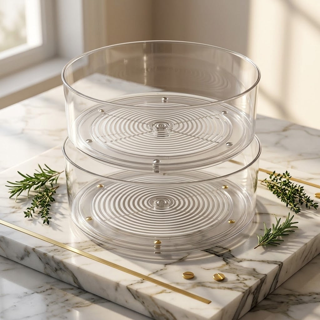 Clear 360° Rotating Lazy Susan Turntables, 2-Pack