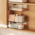 Clear Stackable 2-Tier Medicine Cabinet Drawer Organizer