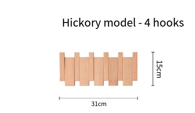 Piano Key Wood Wall Coat Rack with 4 to 12 Hooks